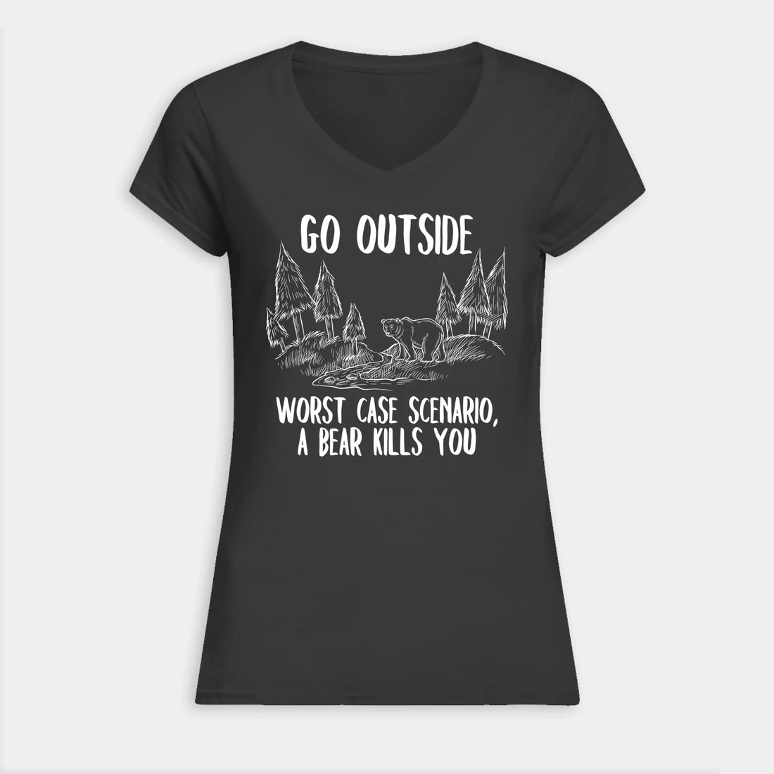 VNECK WOMEN TSHIRT Front Light