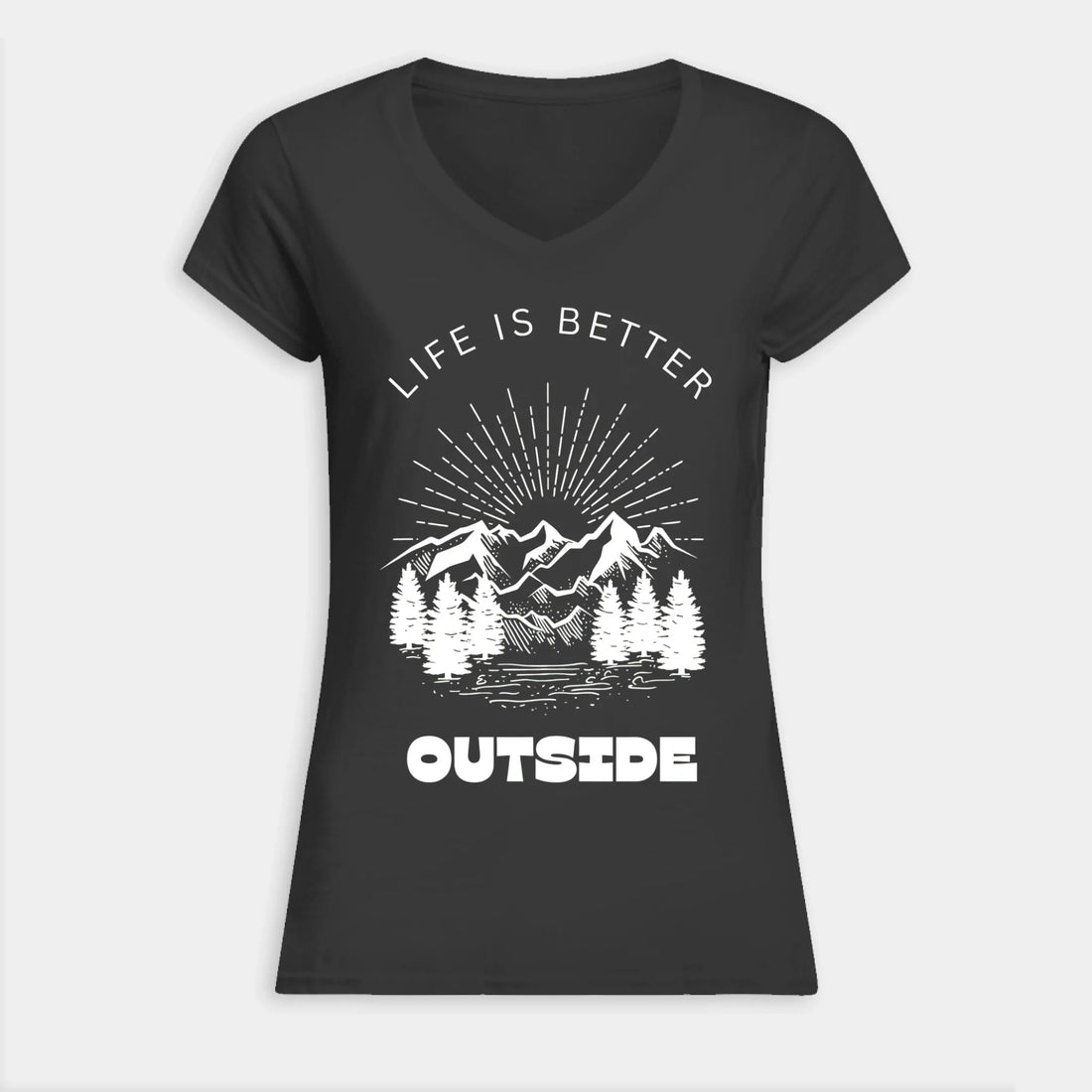 VNECK WOMEN TSHIRT Front Light