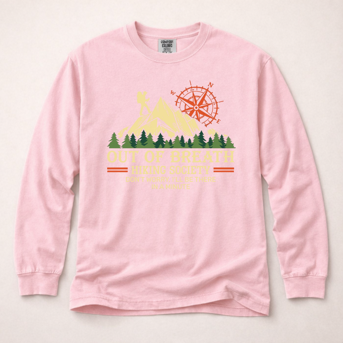 Out Of Breath Hiking Society Long Sleeve | Funny Hiking Shirt