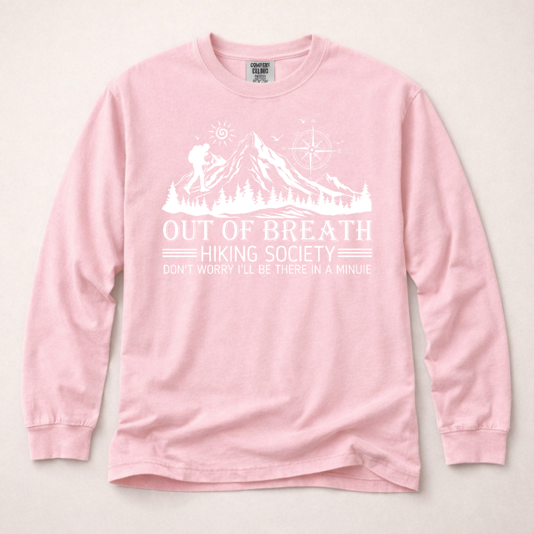 Out Of Breath Hiking Society Long Sleeve | Funny Hiking Shirt