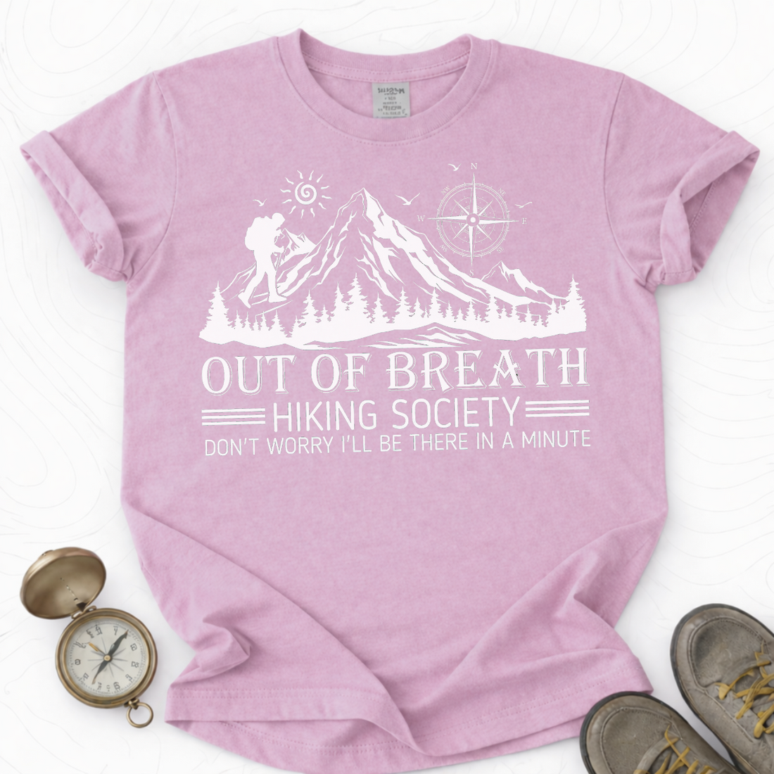 Out Of Breath Hiking Society T-shirt | Funny Hiking Shirt