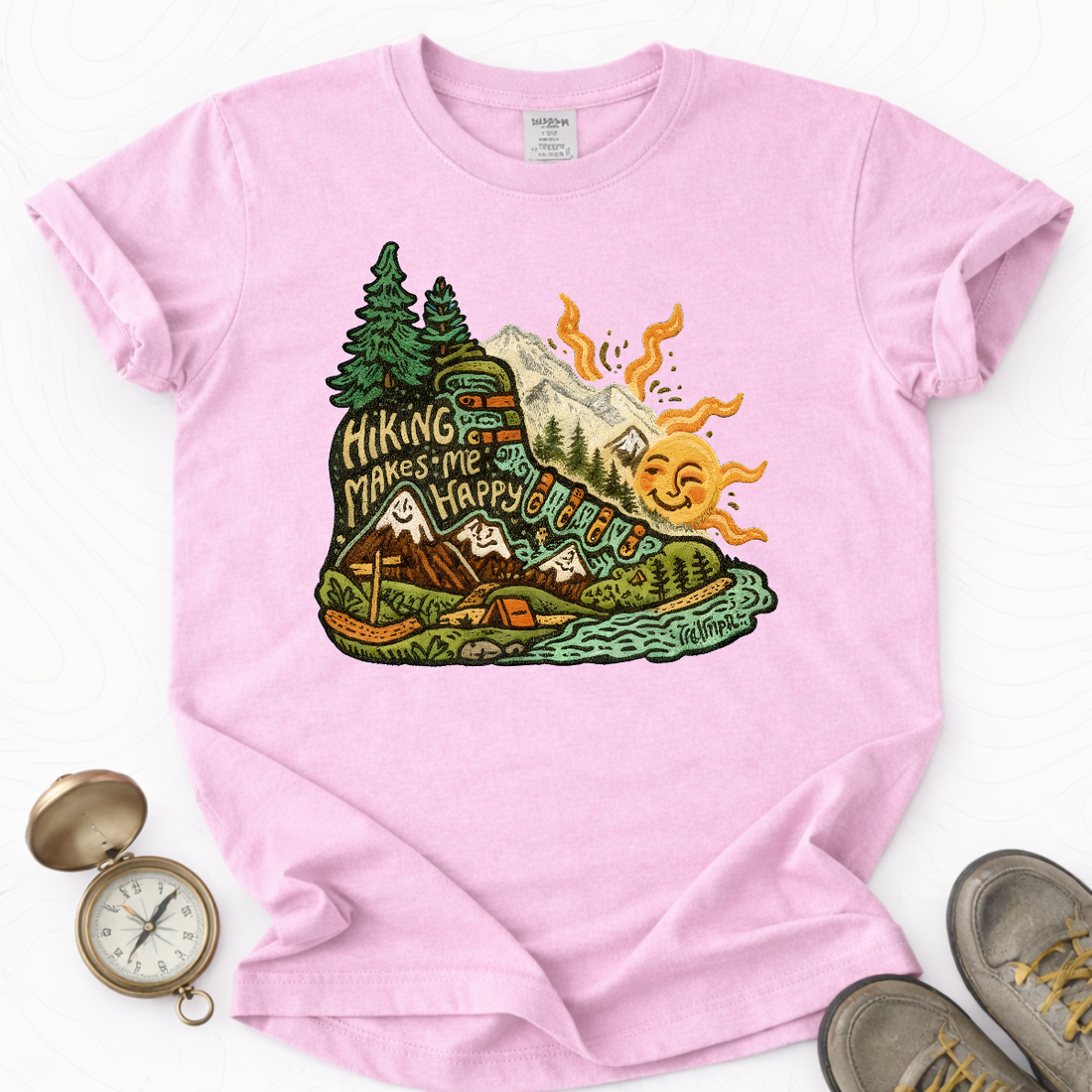Hiking Makes Me Happy T-shirt | Funny Hiking Shirt
