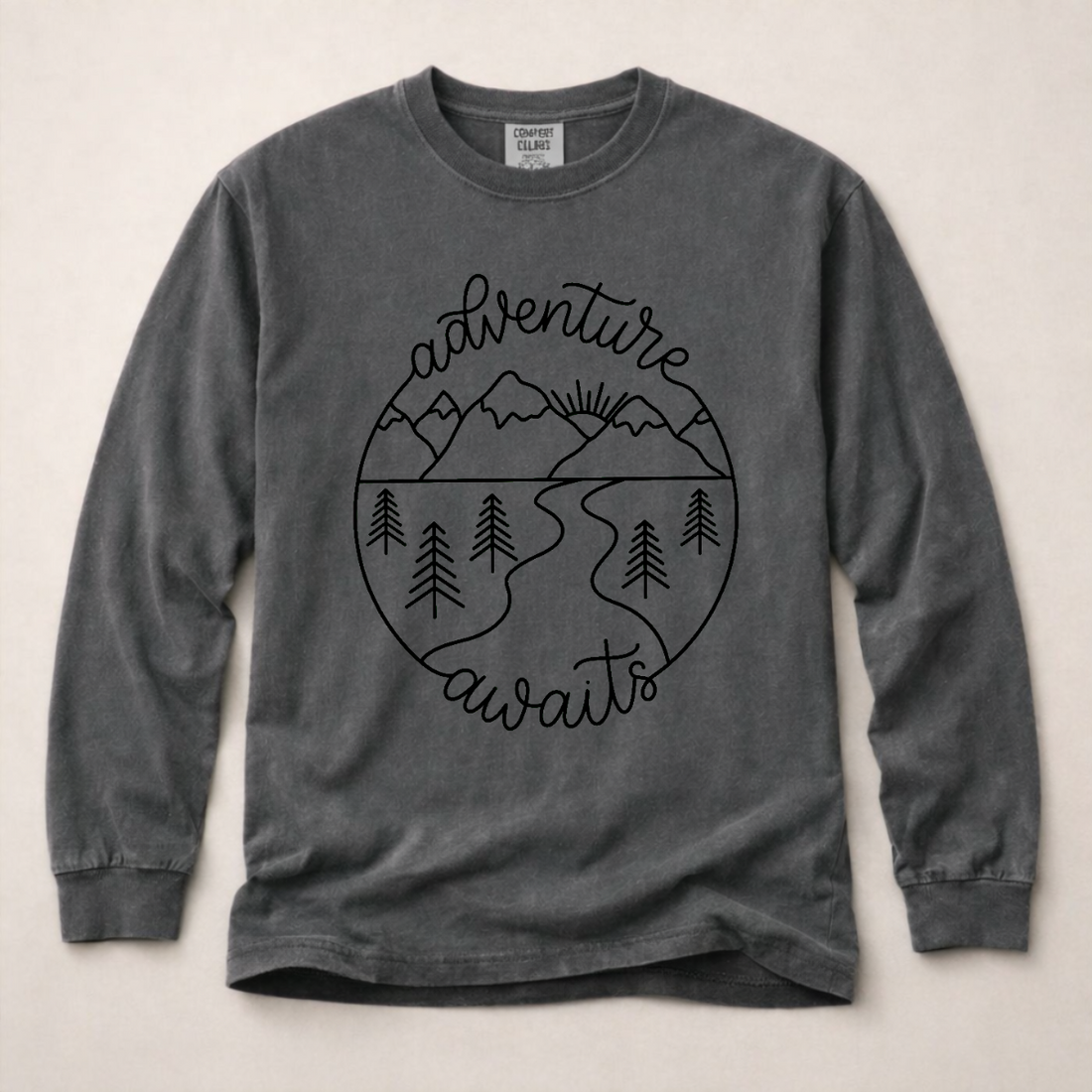 Adventure Awaits Long Sleeve | Funny Hiking Shirt