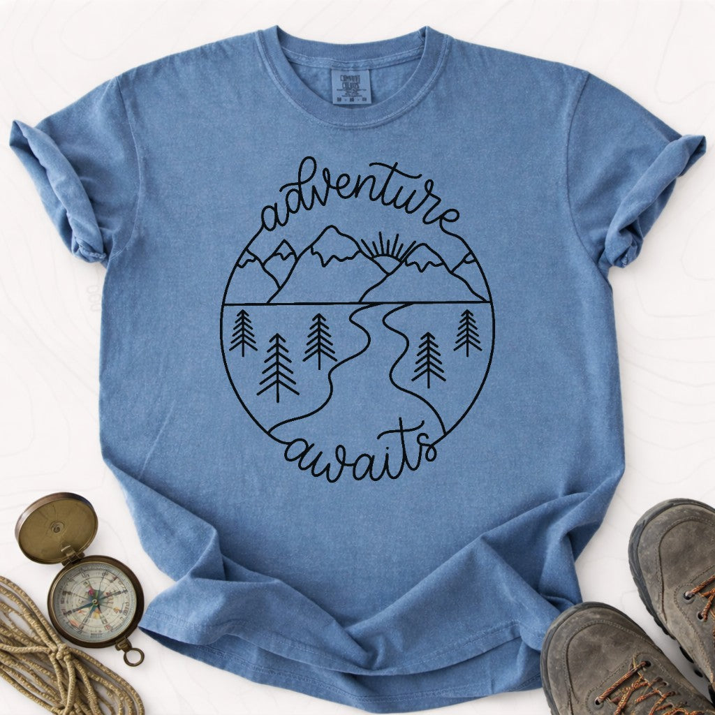 Adventure Awaits T-shirt | Funny Hiking Shirt