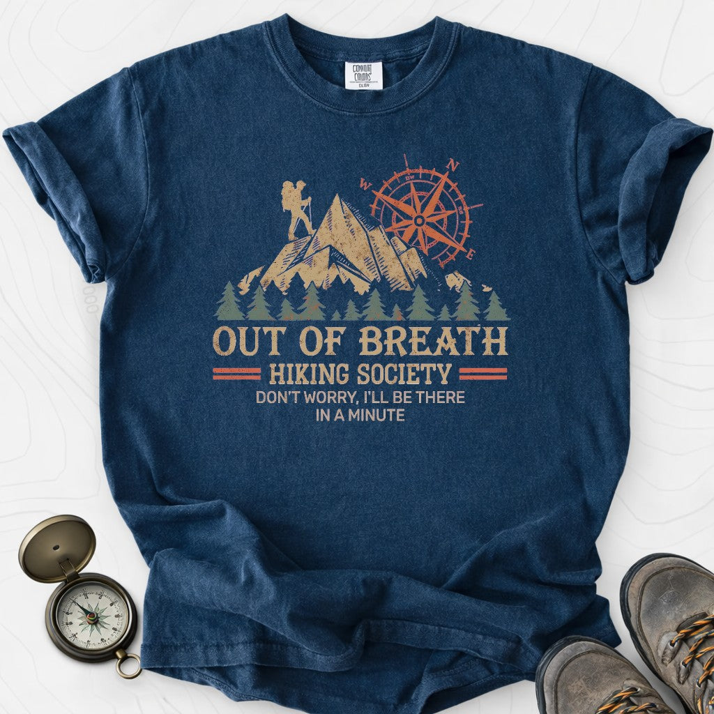Out Of Breath Hiking Society T-shirt | Funny Hiking Shirt