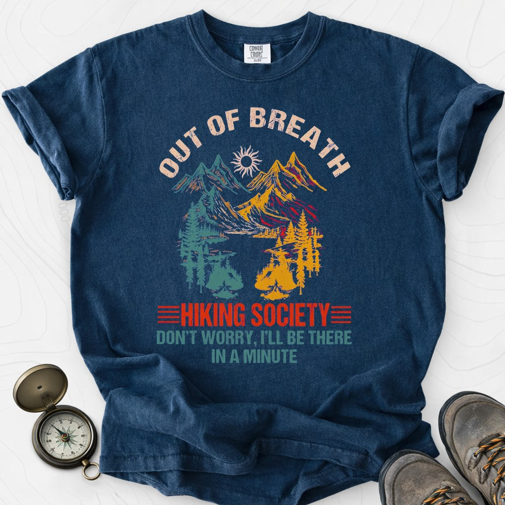 Out Of Breath Hiking Society T-shirt | Funny Hiking Shirt