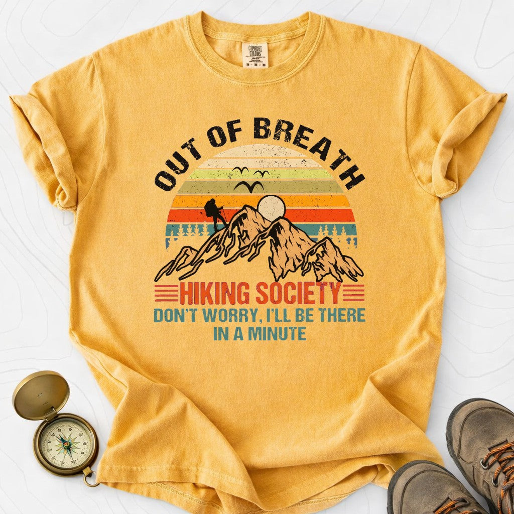 Out Of Breath Hiking Society T-shirt | Funny Hiking Shirt
