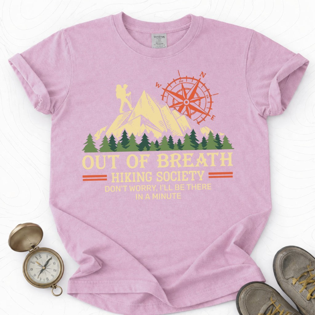 Out Of Breath Hiking Society T-shirt | Funny Hiking Shirt
