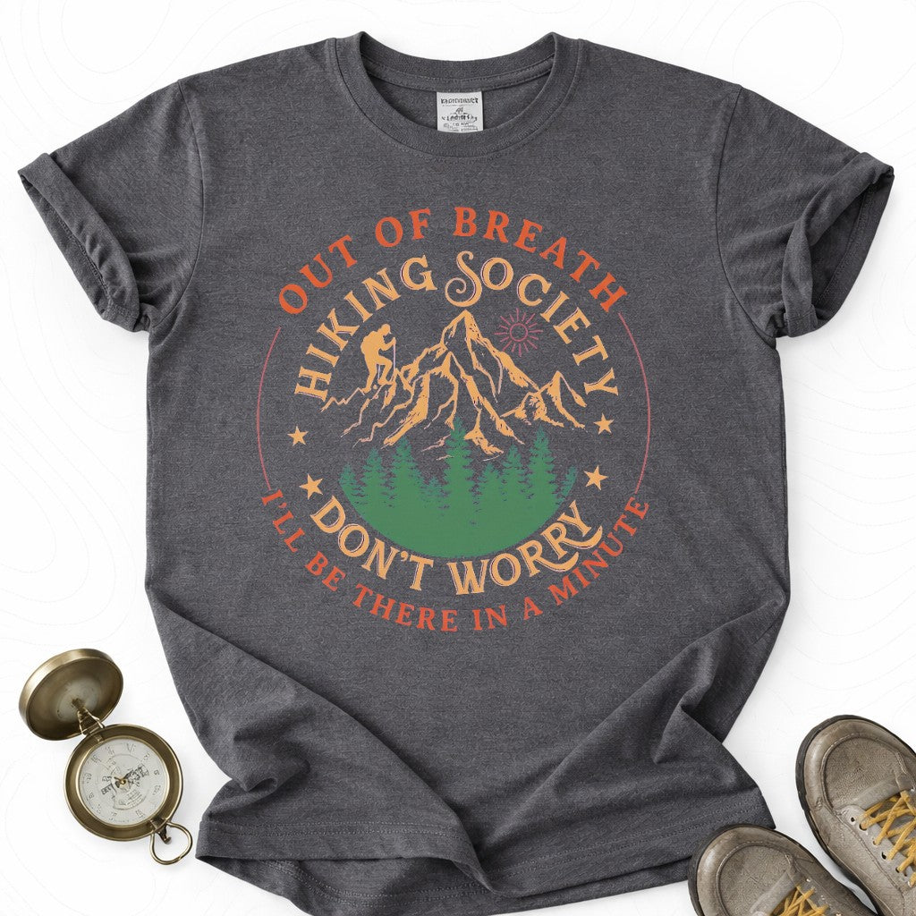 Out Of Breath Hiking Society T-shirt | Funny Hiking Shirt