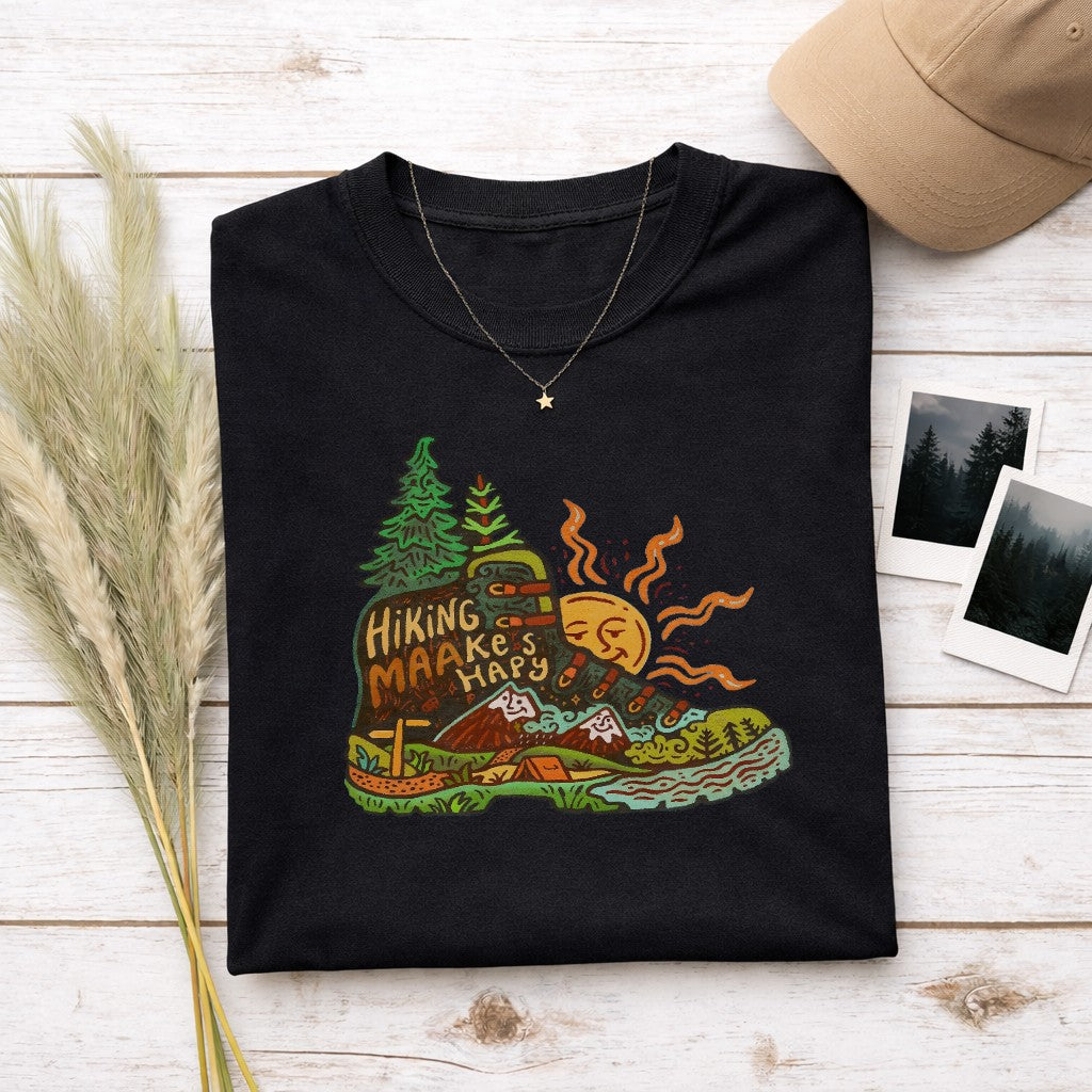 Hiking Makes Me Happy Women's T-shirt | Funny Hiking Shirt