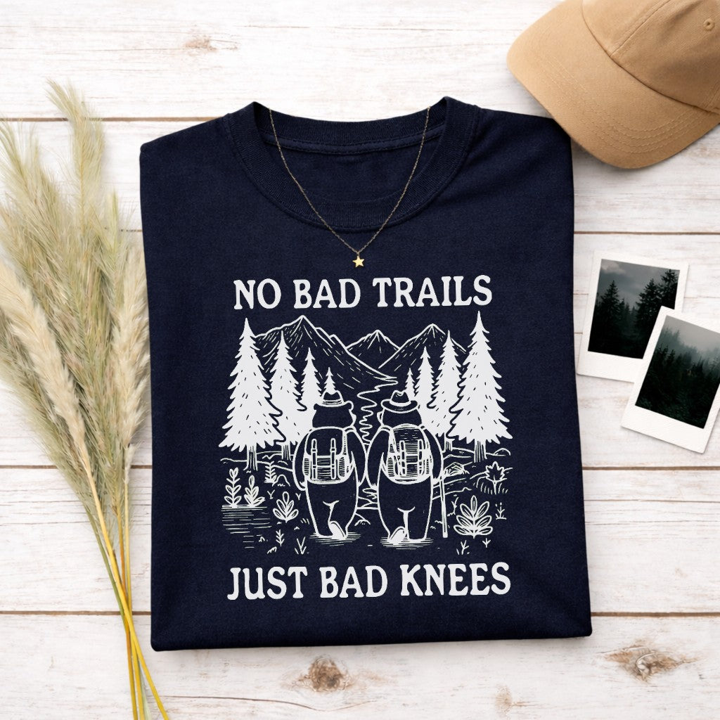 No Bad Trails Just Bad Knees Women's T-shirt | Funny Hiking Shirt